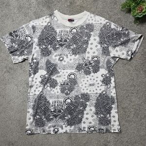 Metal Mulisha Black and White All Over Print T-Shirt - Large